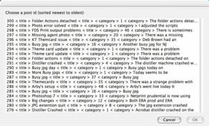 BlogApp edit recent posts dialog - small view